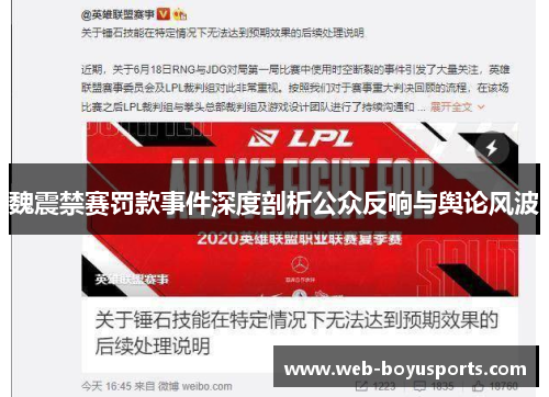 魏震禁赛罚款事件深度剖析公众反响与舆论风波